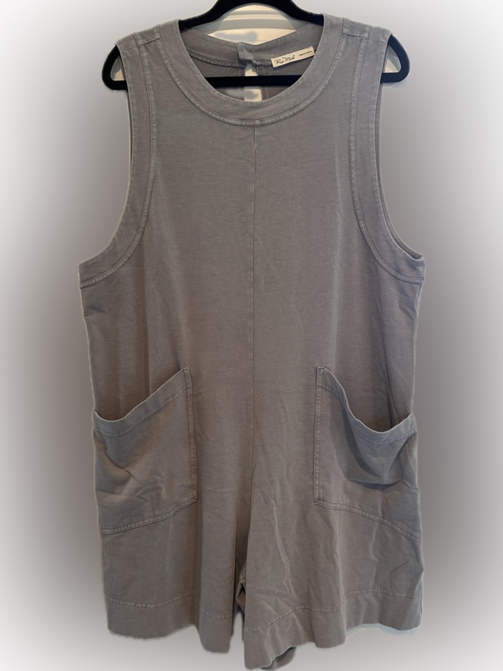Rae Mode Sleeveless Grey Pocket Romper